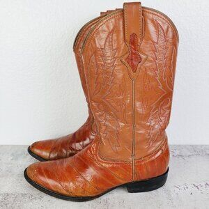 Vintage G-Arandas Exotic Leather Western Boots Genuine EEL SKIN size 8.5EE Men's